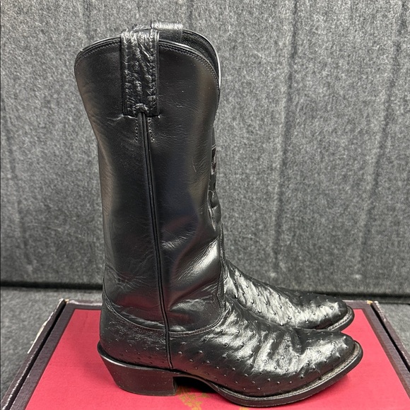 Nocona Black Ostrich Leather Boots 9D Texas Tech College Boots - Picture 5 of 16